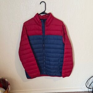 Swiss Tech Men's Red and Navy Puffer Jacket